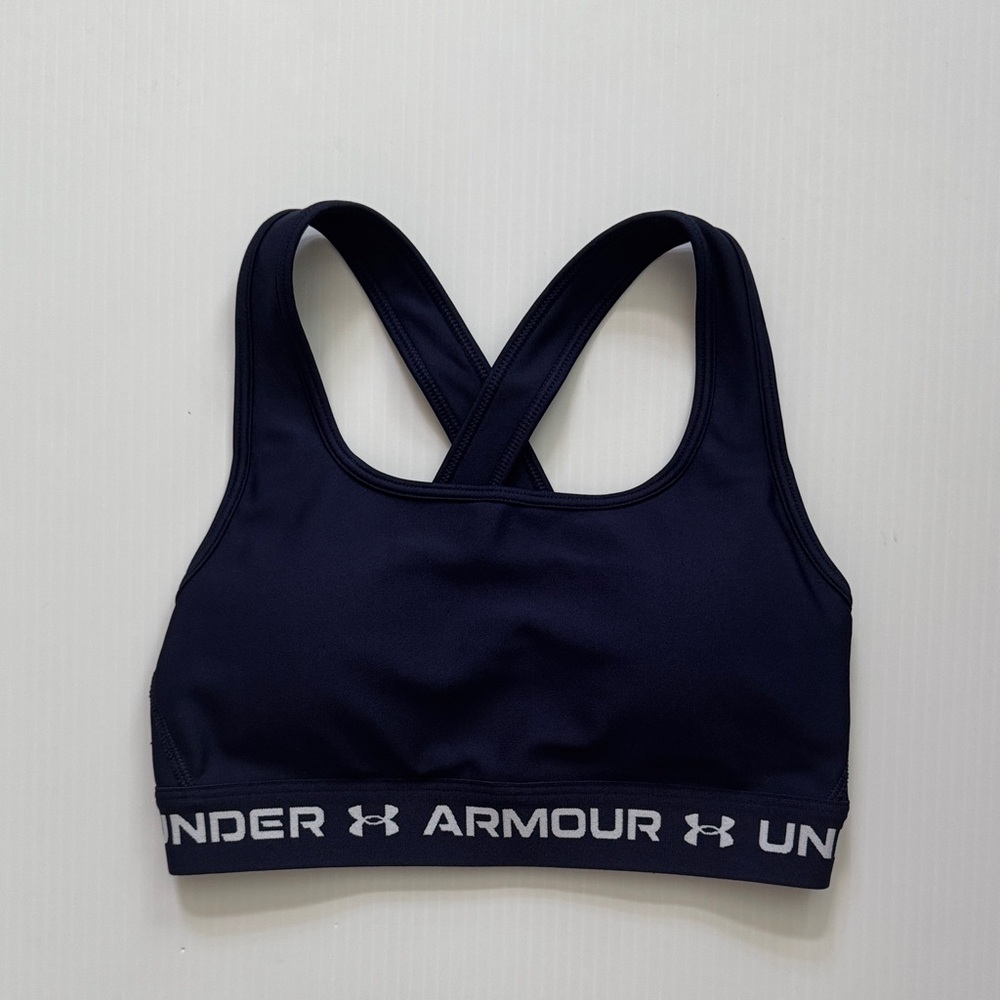 Under Armour Crossback Mid Navy Sports Bra Womens Small NWT